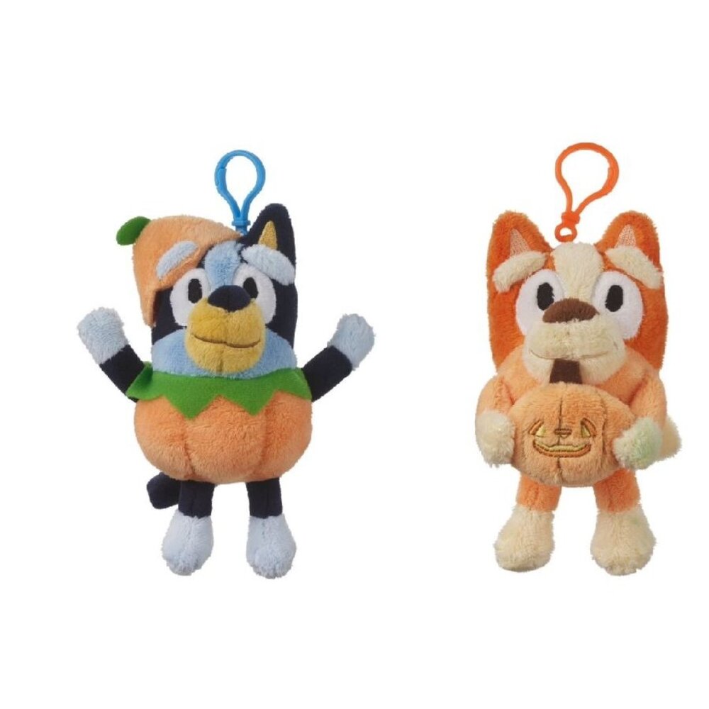 Bluey & Bingo Halloween Plush Backpack Clips Soft Plush Toys 2-Pack
